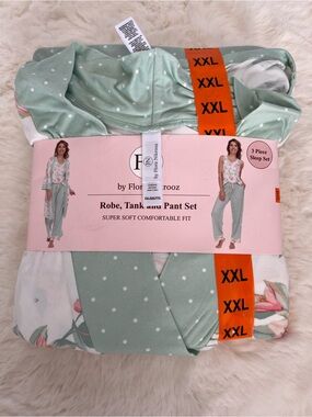 Floral Mint Green Polka Dot 3-Piece Sleep Set